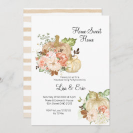 ウォーターカラー金ゴールドパンプキン引っ越し祝いパーティーパーティー招待状 招待状