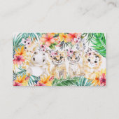 ウォーターカラー金ゴールドワイルドサファリ子供の誕生日 エンクロージャーカード (裏面)