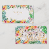 ウォーターカラー金ゴールドワイルドサファリ子供の誕生日 エンクロージャーカード (正面/裏面)