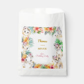 ウォーターカラー金ゴールドワイルドサファリ子供の誕生日 フェイバーバッグ (正面)