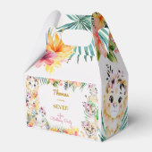 ウォーターカラー金ゴールドワイルドサファリ子供の誕生日 フェイバーボックス (裏面サイド)