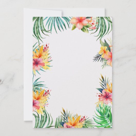 ウォーターカラー金ゴールドワイルドサファリ子供の誕生日 招待状 (裏面)