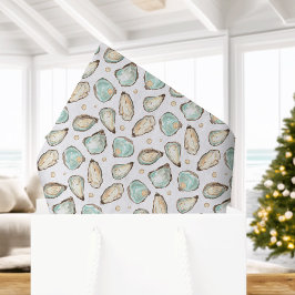 ウォーターカラー風ホタテとパールの海岸パターン 薄葉紙