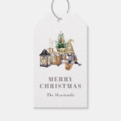 ウォーターカラー風ルスティックノーム クリスマス ギフトタグ (正面)