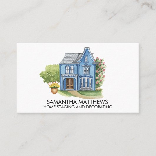 ウォーターカラー飾ズホームステージングハウス 名刺 (正面)