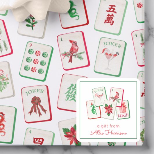 ウォーターカラー麻雀クリスマスタイルズ エンクロージャ スクエアシール