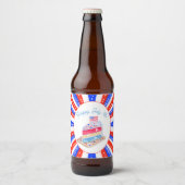 ウォーターカラー7月4日ケーキパーティー ビールラベル (正面)