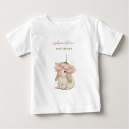 ウォーターカラー うさぎ ベビーシャワー 招待状 ベビーTシャツ