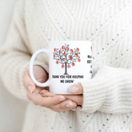 ウォーターカラー おかげさまで成長できたね ツリー コーヒーマグカップ