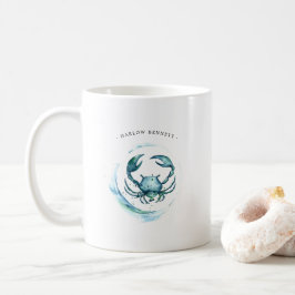 ウォーターカラー かに座 星座 | モノグラム コーヒーマグカップ