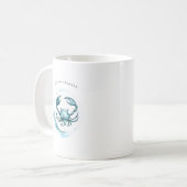 ウォーターカラー かに座 星座 | モノグラム コーヒーマグカップ (正面左)