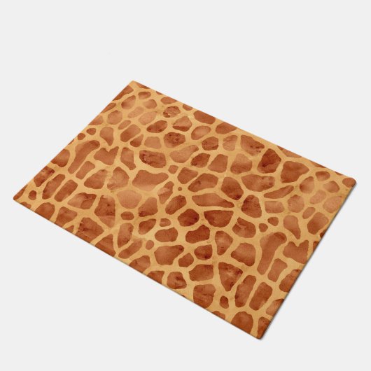 ウォーターカラー きりん プリント ドアマット (アングル)