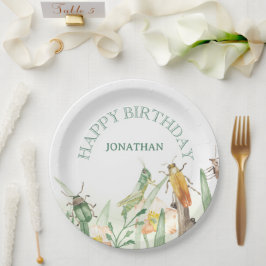 ウォーターカラー こどもの虫 昆虫 誕生日 ペーパープレート