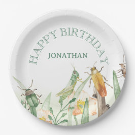 ウォーターカラー こどもの虫 昆虫 誕生日 ペーパープレート