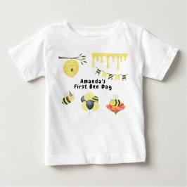ウォーターカラー はちみつデビューお誕生日パーティー ベビーTシャツ