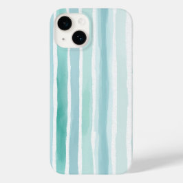 ウォーターカラー・アクア・縦ストライプ・パターン・コースト Case-Mate iPhone 14ケース
