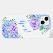 ウォーターカラー アジサイ おしゃれな花のデザイン  Case-Mate iPhoneケース (裏面 (横))