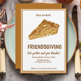 ウォーターカラー アップルパイ Friendsgiving 感謝祭 招待状