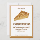 ウォーターカラー アップルパイ Friendsgiving 感謝祭 招待状 (正面)