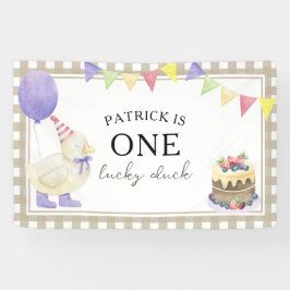 ウォーターカラー アヒルの子 1歳の誕生日 ウェルカム 横断幕