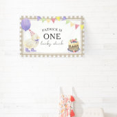 ウォーターカラー アヒルの子 1歳の誕生日 ウェルカム 横断幕 (インサイチュ)