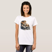 ウォーターカラー・アフリカンライオン Tシャツ (正面フル)