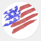 ウォーターカラー アメリカ国旗 ステッカー (正面)