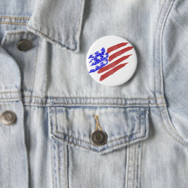 ウォーターカラー アメリカ国旗 独立記念日  缶バッジ