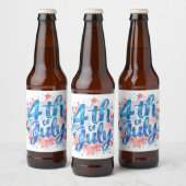 ウォーターカラー アメリカ独立記念日 愛国 ビールラベル (ボトル)