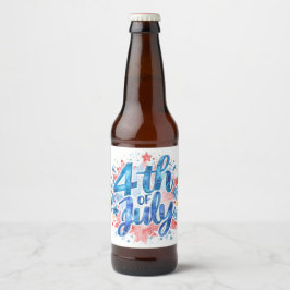 ウォーターカラー アメリカ独立記念日 愛国 ビールラベル
