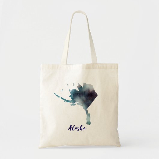 ウォーターカラー・アラスカ・アメリカ合衆国 トートバッグ (正面)