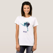 ウォーターカラー アラスカ アメリカ合衆国 Tシャツ (正面フル)