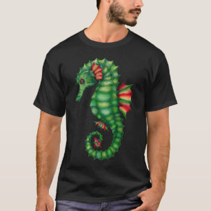 ウォーターカラー イマジナリー ビンテージ タツノオトシゴ Tシャツ