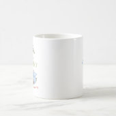 ウォーターカラー イースター アジサイ リース かわいいウサギ コーヒーマグカップ (中央)