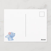 ウォーターカラー イースター アジサイ リース かわいいウサギ ポストカード (裏面)