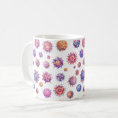 ウォーターカラー ウイルス 細菌 パターン コーヒーマグカップ (正面左)