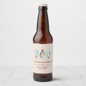 ウォーターカラー オイスター 海辺のウエディング ビールラベル (正面)