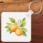 ウォーターカラー オレンジの花 キーホルダー (裏面)