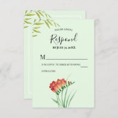 ウォーターカラー オレンジ クルコスミア ルシファーに返信してください 出欠カード (正面/裏面)