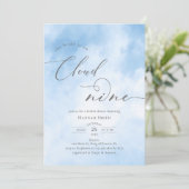 ウォーターカラー オン クラウド9 ブライダルシャワー 招待状 (スタンド正面)