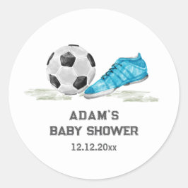 ウォーターカラー オールスター サッカー スポーツ 男の子 ベビーシャワー ラウンドシール