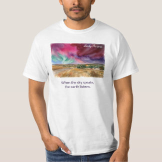 ウォーターカラー オーロラ | アルバータ州の平原 Tシャツ