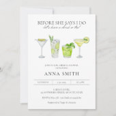 ウォーターカラー・カクテルパーティー・マグリタ・ブライダルシャワー 招待状 (正面)