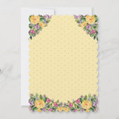 ウォーターカラー・カスケード・フラワーブーケ ベビーシャワー 招待状 (裏面)