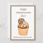 ウォーターカラー カップケーキ ハッピー管理職感謝の日 サンキューカード (正面)