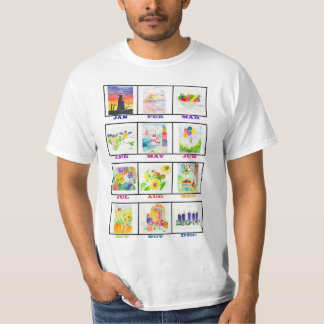 ウォーターカラー カレンダー Tシャツ
