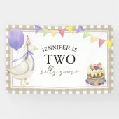 ウォーターカラー・ガチョウの2歳の誕生日ウェルカム 横断幕 (横)