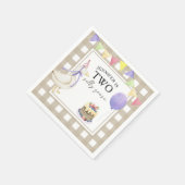 ウォーターカラー・ガチョウの2歳の誕生日 スタンダードカクテルナプキン (角)
