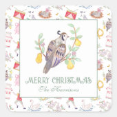 ウォーターカラー クリスマスの12日間のギフト同梱 スクエアシール (正面)