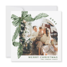 ウォーターカラー クリスマス グリーン レース リボン 2 写真